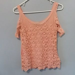 Lace cold shoulder top